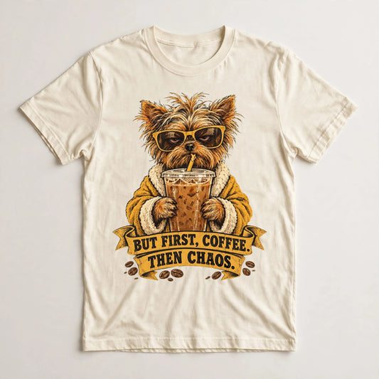 Iced Coffee Addict Yorkshire Terrier Coffee Tee