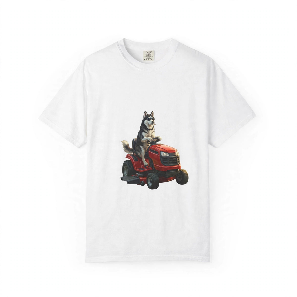 Siberian Husky Lawn Mower Tee | Funny Spring Dog Graphic Shirt