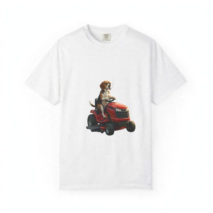 Beagle Lawn Mower Tee | Funny Spring Dog Graphic Shirt