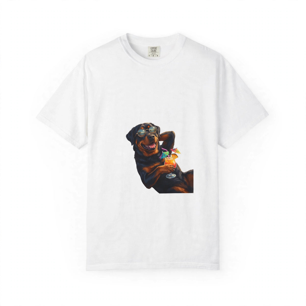 Rottweiler Poolside Tee | Funny Summer Dog Graphic Shirt