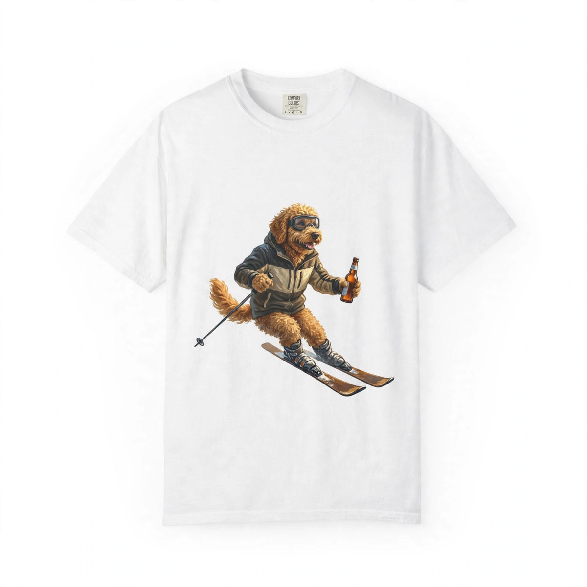 Goldendoodle Skiing Tee | Funny Winter Dog Graphic Shirt
