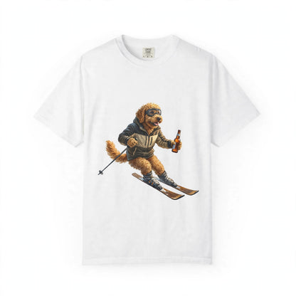 Goldendoodle Skiing Tee | Funny Winter Dog Graphic Shirt