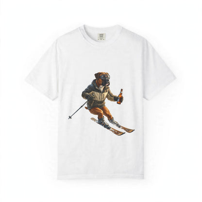 Boxer Skiing Tee | Funny Winter Dog Graphic Shirt