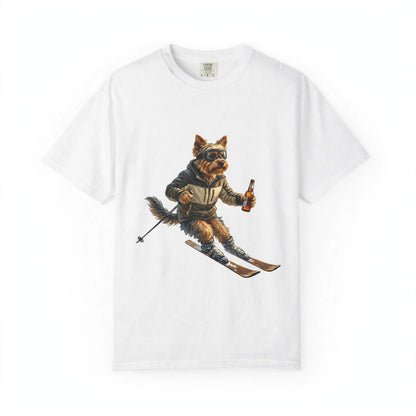 Yorkshire Terrier Skiing Tee | Funny Winter Dog Graphic Shirt