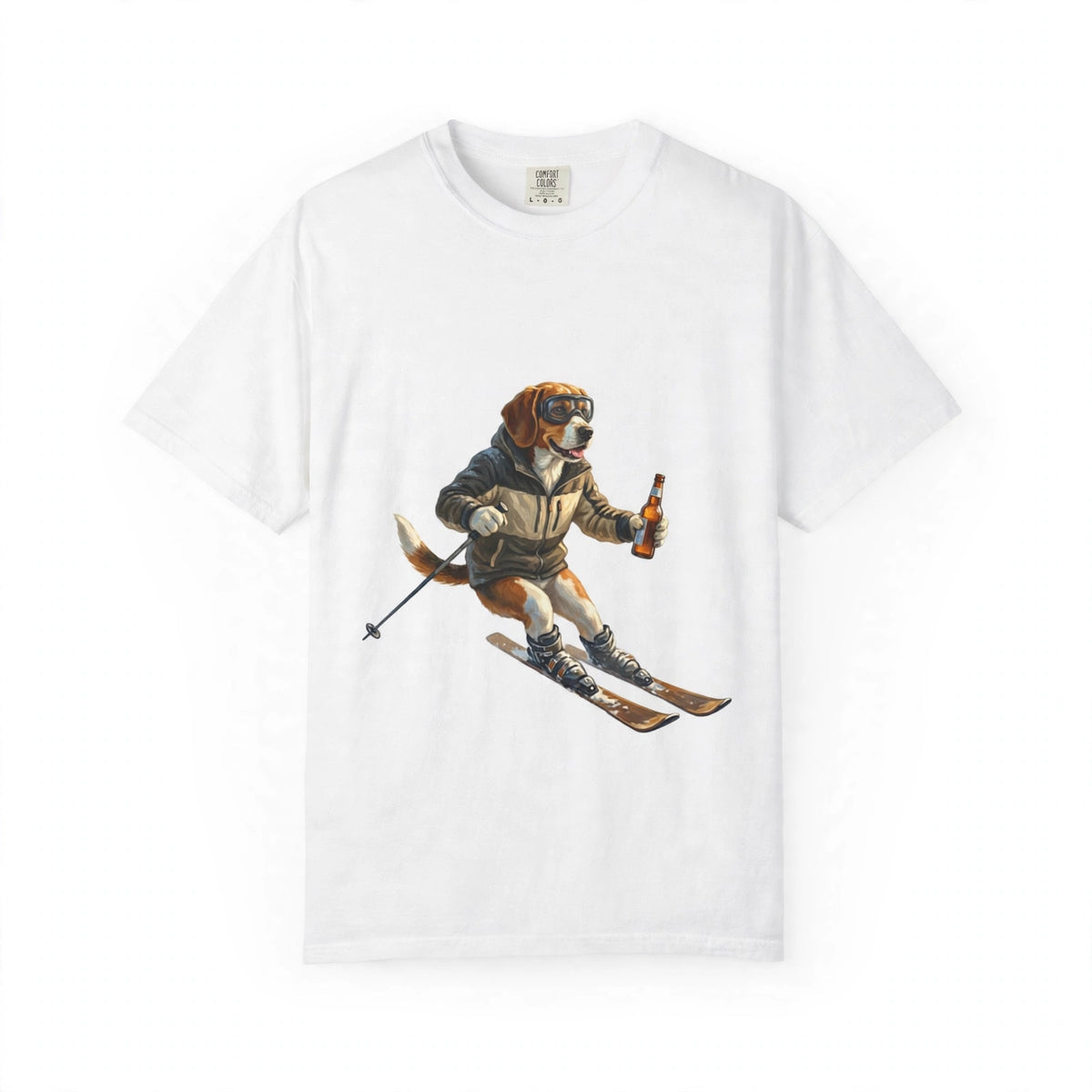 Beagle Skiing Tee | Funny Winter Dog Graphic Shirt