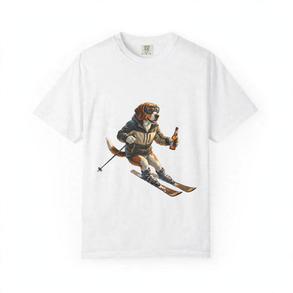 Beagle Skiing Tee | Funny Winter Dog Graphic Shirt