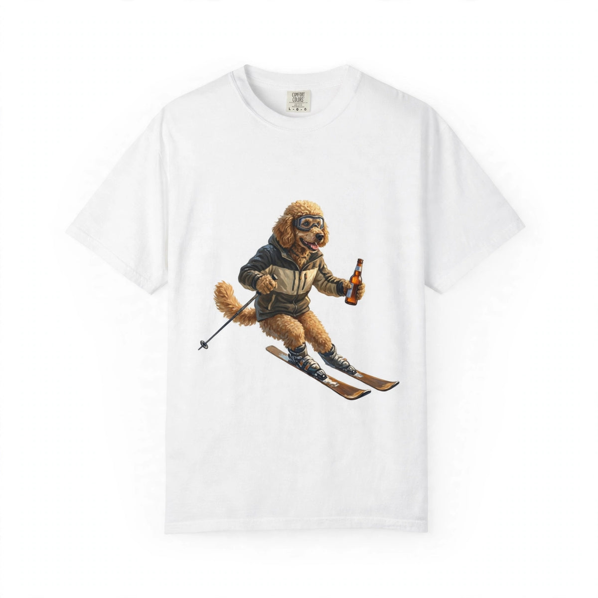 Poodle Skiing Tee | Funny Winter Dog Graphic Shirt