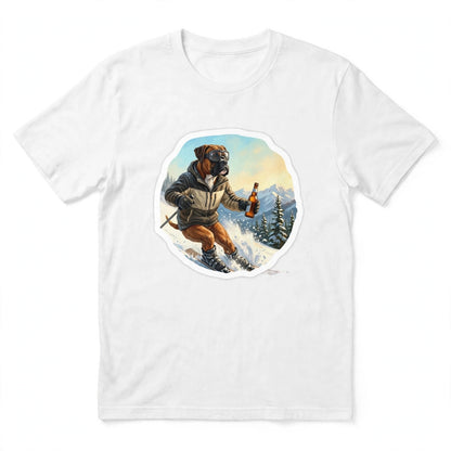 Boxer Skiing Tee | Funny Winter Dog Graphic Shirt