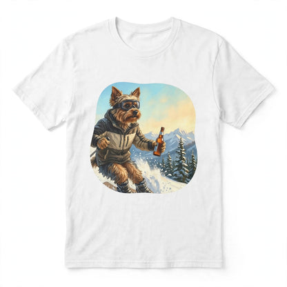 Yorkshire Terrier Skiing Tee | Funny Winter Dog Graphic Shirt