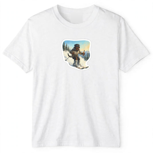 Rottweiler Skiing Tee | Funny Winter Dog Graphic Shirt
