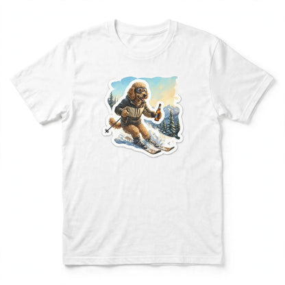 Poodle Skiing Tee | Funny Winter Dog Graphic Shirt